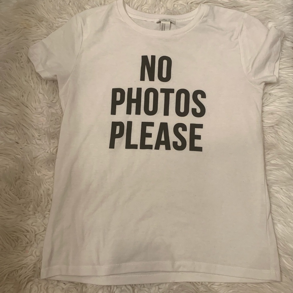 “No Photos Please” graphic T-shirt
